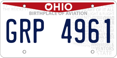 OH license plate GRP4961