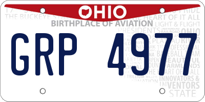 OH license plate GRP4977