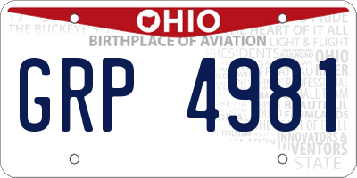 OH license plate GRP4981