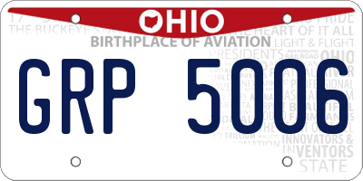 OH license plate GRP5006