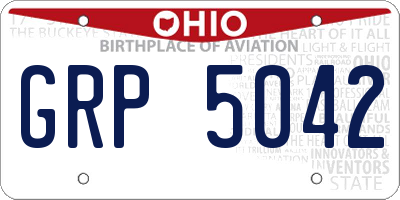 OH license plate GRP5042