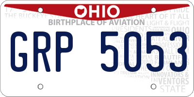 OH license plate GRP5053