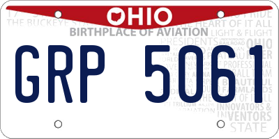 OH license plate GRP5061