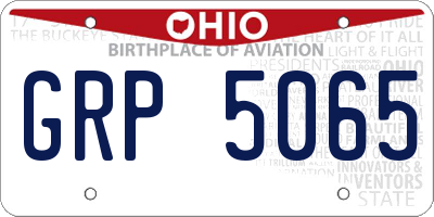 OH license plate GRP5065