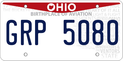 OH license plate GRP5080