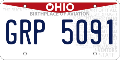 OH license plate GRP5091