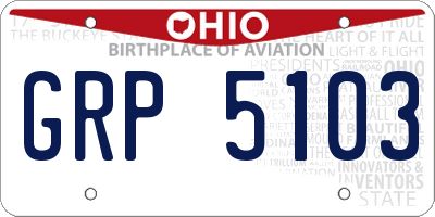 OH license plate GRP5103