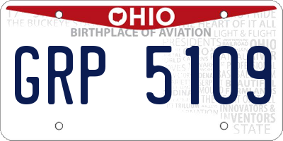 OH license plate GRP5109