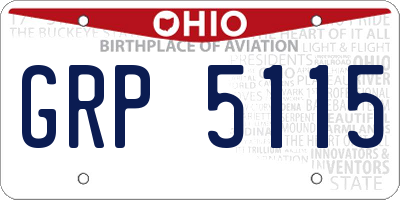 OH license plate GRP5115