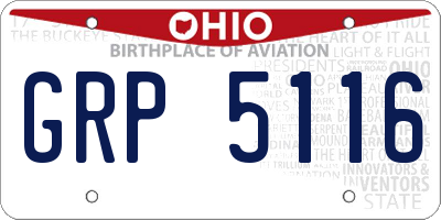 OH license plate GRP5116