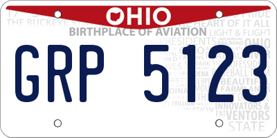 OH license plate GRP5123