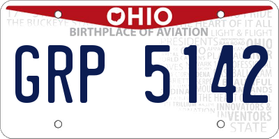 OH license plate GRP5142