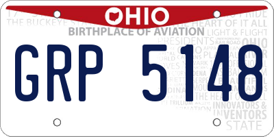 OH license plate GRP5148