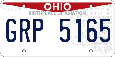 OH license plate GRP5165