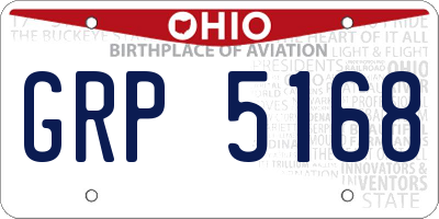 OH license plate GRP5168