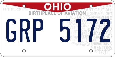 OH license plate GRP5172