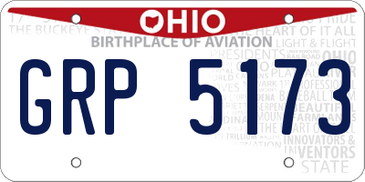 OH license plate GRP5173