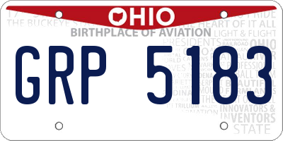 OH license plate GRP5183