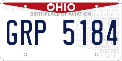 OH license plate GRP5184