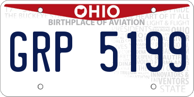 OH license plate GRP5199