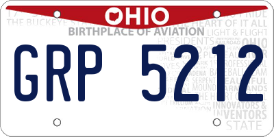 OH license plate GRP5212
