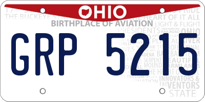 OH license plate GRP5215