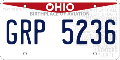 OH license plate GRP5236