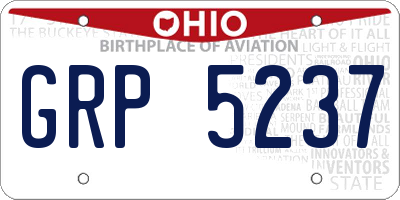 OH license plate GRP5237