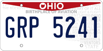 OH license plate GRP5241