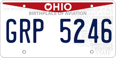 OH license plate GRP5246