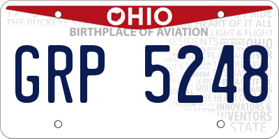 OH license plate GRP5248