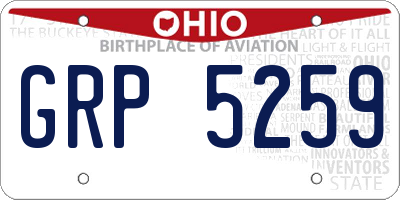 OH license plate GRP5259