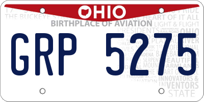 OH license plate GRP5275