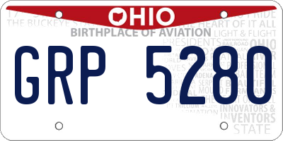 OH license plate GRP5280