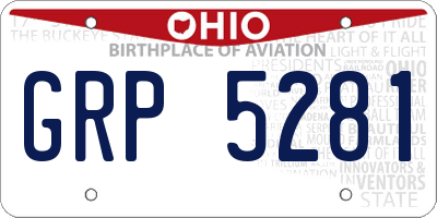 OH license plate GRP5281