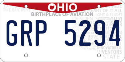 OH license plate GRP5294