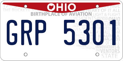 OH license plate GRP5301