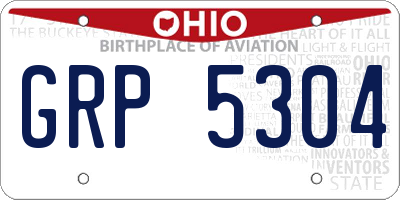 OH license plate GRP5304