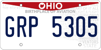 OH license plate GRP5305