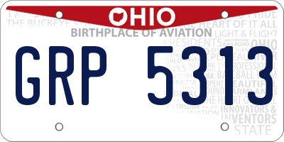 OH license plate GRP5313