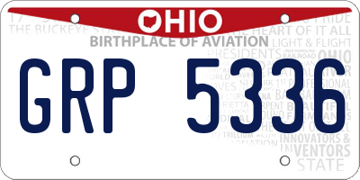 OH license plate GRP5336