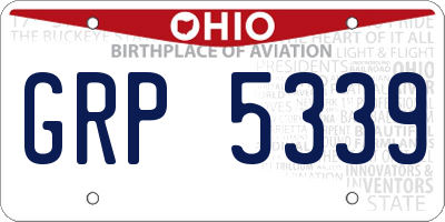 OH license plate GRP5339