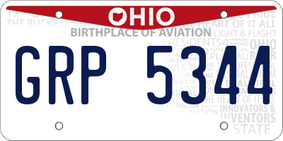 OH license plate GRP5344