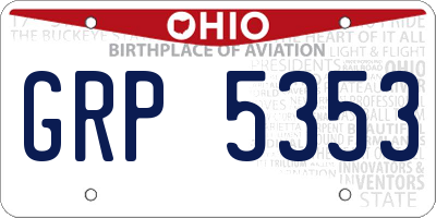 OH license plate GRP5353