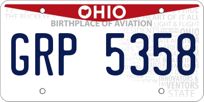 OH license plate GRP5358