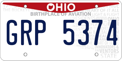 OH license plate GRP5374