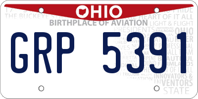 OH license plate GRP5391