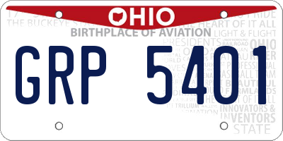OH license plate GRP5401