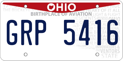 OH license plate GRP5416