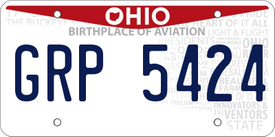OH license plate GRP5424